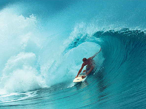 person surfing on wave